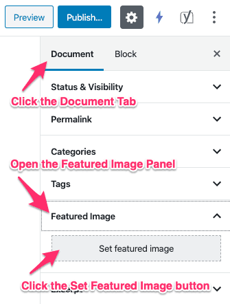 WordPress Featured Image Panel
