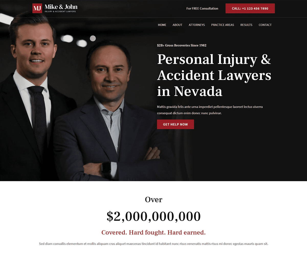 prebuilt lawyer website template