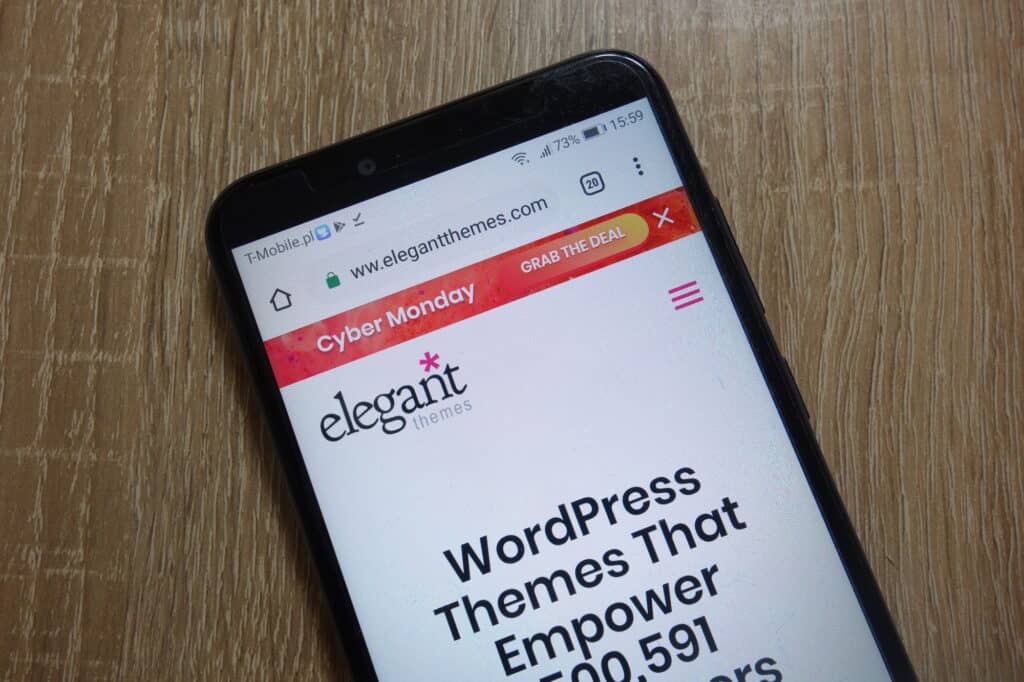 A smartphone with the phrase "what WordPress can do" elegantly displayed on it.